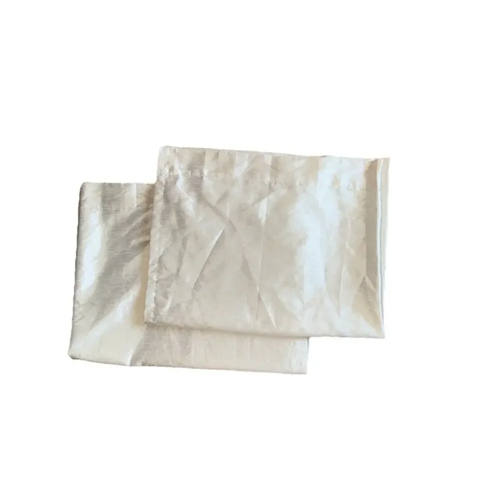 2 Faux Silk Ivory Off White Curtains Panels Drapes Lined Rod Pocket Long Pair